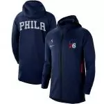 nike veste zipper hoodie nba philadelphia 76ers royal authentic showtime perforhommesce raglan